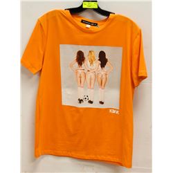 ORANGE "SOCCER GIRLS" MENS TSHIRT - SIZE SMALL