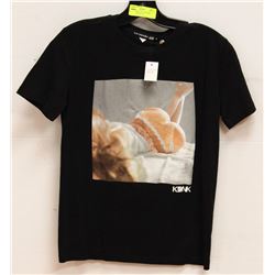 BLACK "APPLE BOTTOM" MENS TSHIRT - SIZE SMALL