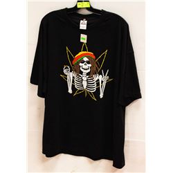 BLACK RASTA SKELETON MENS TSHIRT - SIZE 3XL