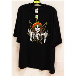 BLACK RASTA SKELETON MENS TSHIRT - SIZE 3XL