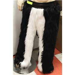 MENS FUZZY BLACK AND WHITE LONG PANTS