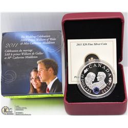 76) RCM 2011 $20 FINE SILVER COIN - CRYSTAL DROP