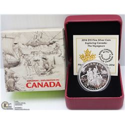 98) RCM 2014 $15 FINE SILVER COIN - EXPLORING