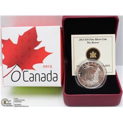 96) RCM 2013 $10 FINE SILVER COIN - BEAVER