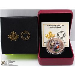 91) RCM 2014 $10 FINE SILVER COIN-HARLEQUIN DUCK