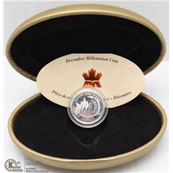 134) RCM STERLING SILVER 25CENT DEC. MILLENNIUM