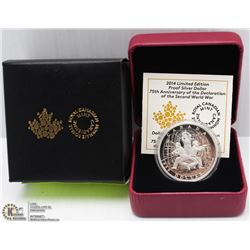 93) RCM 2014 LTD EDITION PROOF SILVER DOLLAR-75TH