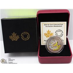 85) RCM 2014 25CENT COLOURED COIN-BIRDS OF