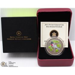 83) RCM 2012 25CENT COLOURED COIN-ROSE