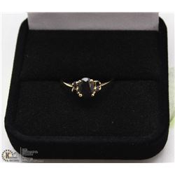 193) 10K YELLOW GOLD NATURAL SAPPHIRE RING
