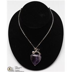 AMETHYST HEART PENDANT W/ 18" CHAIN