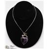 Image 1 : AMETHYST HEART PENDANT W/ 18" CHAIN