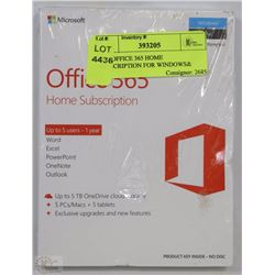 2015 OFFICE 365 HOME SUBSCRIPTION FOR WINDOWS& MAC