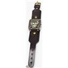 Image 1 : MENS SKULL FACED LEATHER BAND WATCH