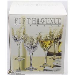 SET OF 4 FIFTH AVENUE CRYSTAL GLASSES