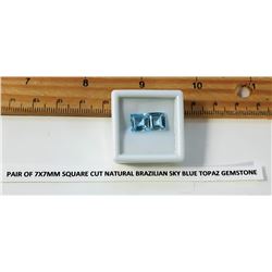 SQUARE CUT NATURAL SKY BLUE TOPAZ GEMSTONES
