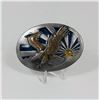 Image 1 : VINTAGE ENAMEL & PEWTER EAGLE BELT BUCK