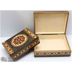 SET OF 4 WOOD BURNING BOXES (INSIDE EACH OTHER)