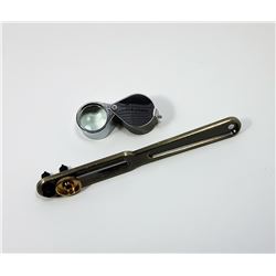 WRENCH STYLE WATCH CASE OPENER & MAGNIFIER