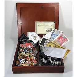 MEN'S PICTURE FRAME JEWELRY BOX & CONTENTS