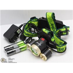 6000 LUMEN LED TACTICAL HEADLAMP WITH LITHIUM