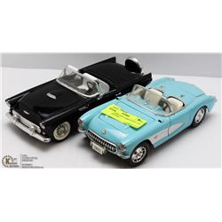 LOT OF 2 DIECAST CARS SCALE 1:18 1957 CORVETTE