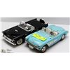 Image 1 : LOT OF 2 DIECAST CARS SCALE 1:18 1957 CORVETTE