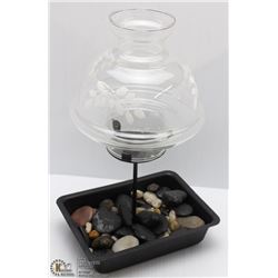 METAL AND GLASS CANDLE LANTERN