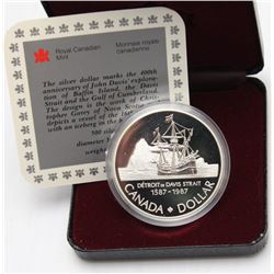 1587 - 1987 BAFFIN ISLAND ANNIVERSARY SILVER DOLLAR