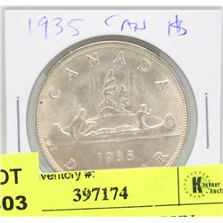#14)1935 SILVER DOLLAR COIN