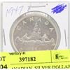 Image 1 : #21)1947 CANADIAN  SILVER DOLLAR COIN