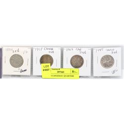 #3)FOUR CANADIAN  QUARTERS