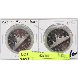 1983 & 1985 PROOF DOLLAR COINS
