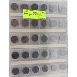 STOCK SHEET OF 30 CANADIAN NICKELS