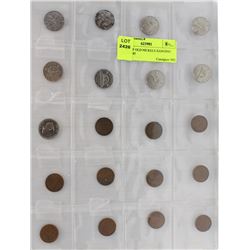 SHEET OF OLD NICKELS RANGING FROM 1945