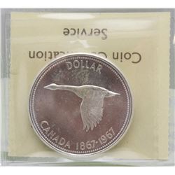 #34)1967 SILVER DOLLAR COIN ICCS MS65
