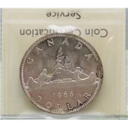 #33)1966 SILVER DOLLAR COIN ICCS MS64
