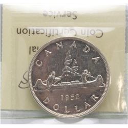 #25)1952 SILVER DOLLAR ICCS MS63 COIN