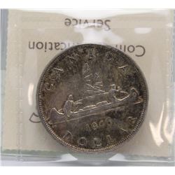 #19)1946 ICCS AU55 CANADIAN  SILVER DOLLAR COIN