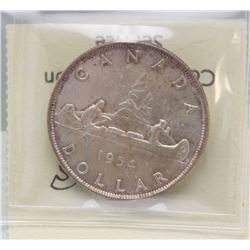 #29)1954 SILVER DOLLAR COIN ICCS MS60