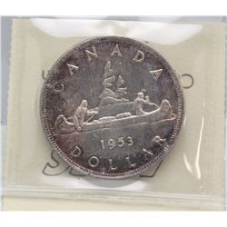 #27)1953 SILVER DOLLAR ICCS MS63 COIN