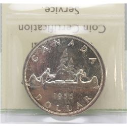 #30)1956 SILVER DOLLAR COIN ICCS MS63