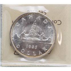 #13)1935 ICCS MS64 SILVER DOLLAR COIN