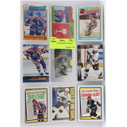 SHEET WITH 9 GRETZKY  HOCKEY CARDS