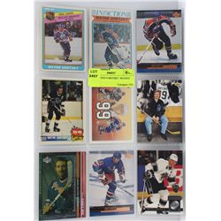 SHEET WITH 9 GRETZKY  HOCKEY CARDS