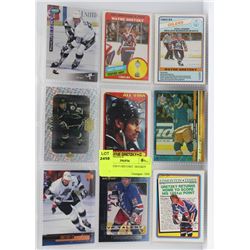 SHEET WITH 9 GRETZKY  HOCKEY CARDS