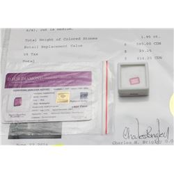 NATURAL RUBY 1.950CT WITH COA