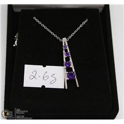 #129  GENUINE AMETHYST PENDANT NECKLACE