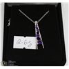 Image 1 : #129  GENUINE AMETHYST PENDANT NECKLACE