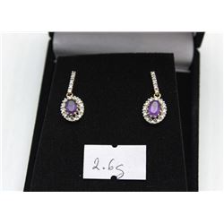 #139 GENUINE PURPLE AMETHYST EARRINGS